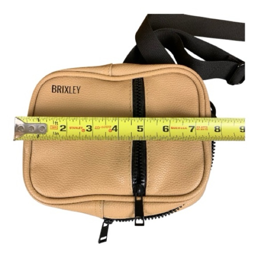 Tan Crossbody Bag Unisex Faux Leather Dune Multi Position Sling Purse Adj Strap - Picture 9 of 10